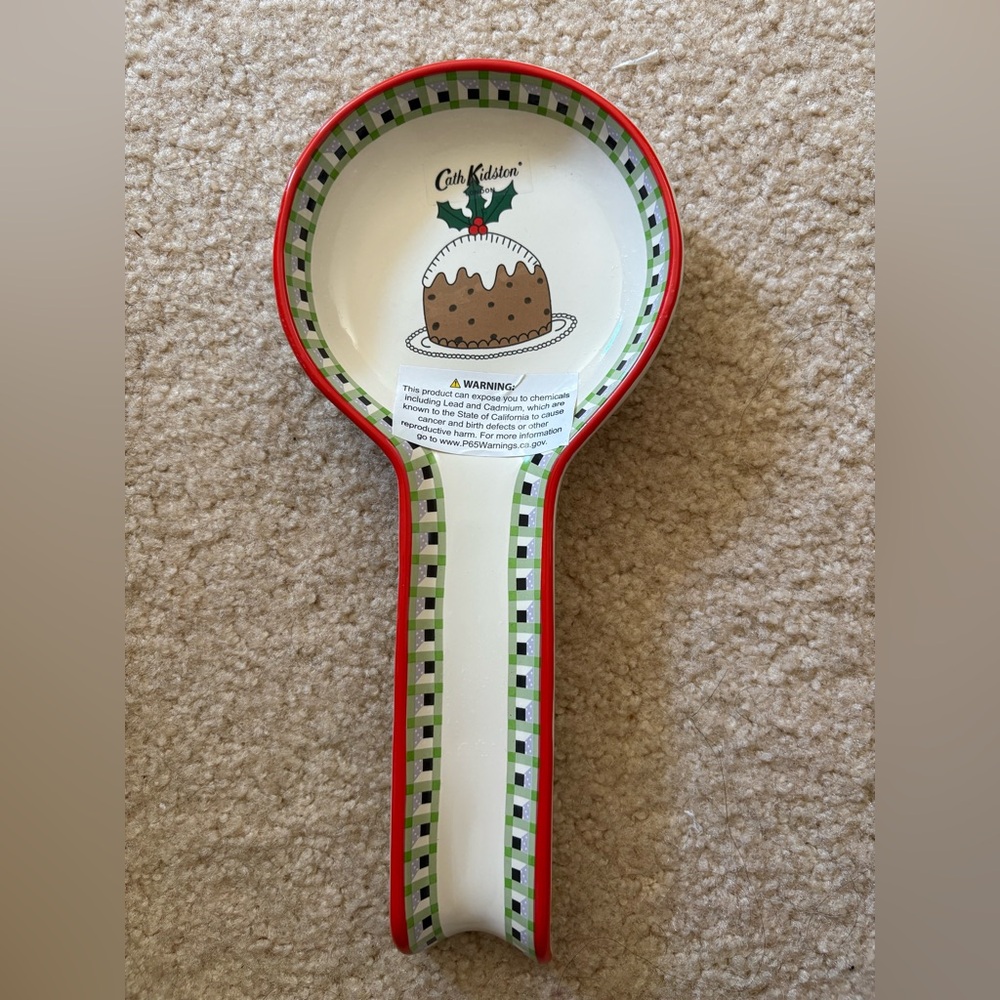 Cath Kidston Christmas Pudding Spoon Rest Ceramic Holiday‎ Kitchen